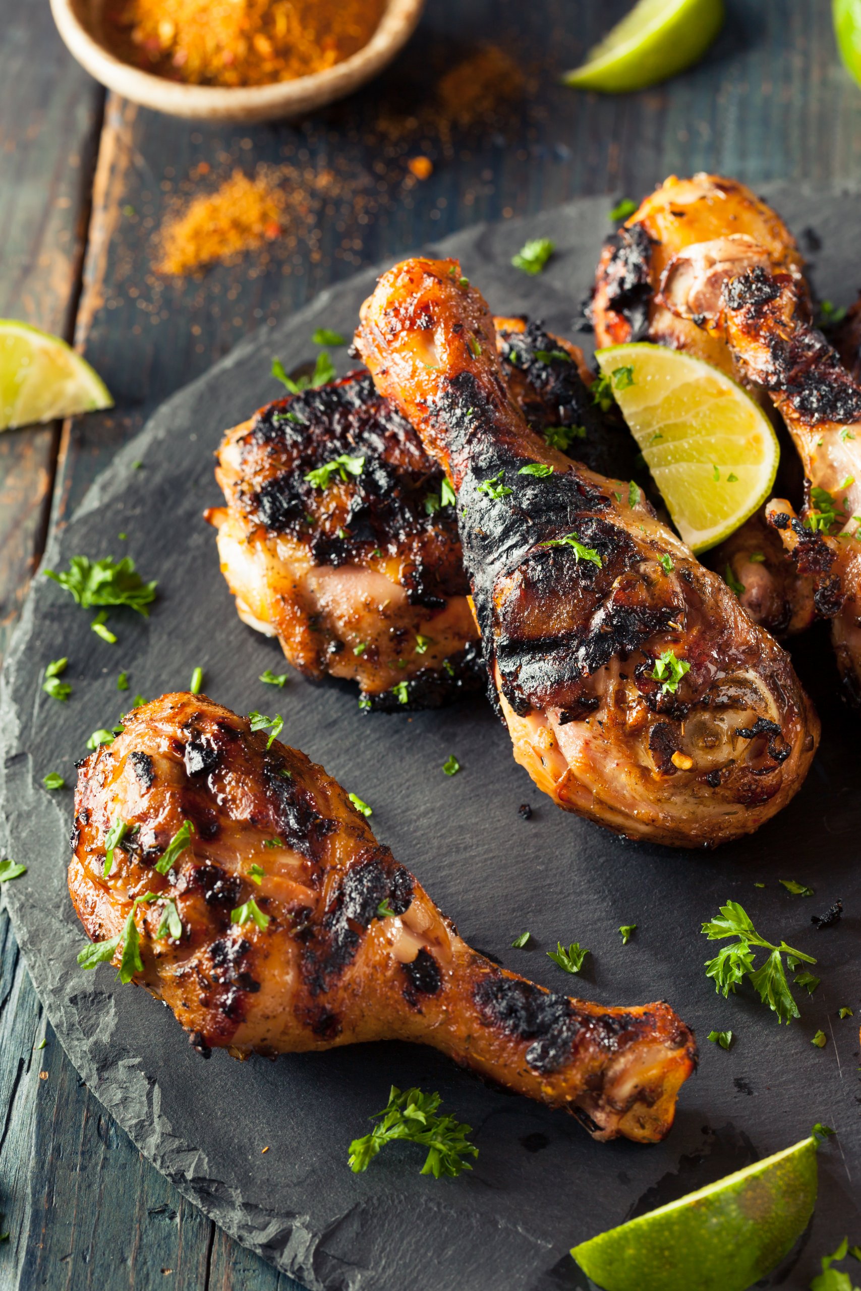 caribbean food  Spicy Grilled Jerk Chicken with Lime and Spices