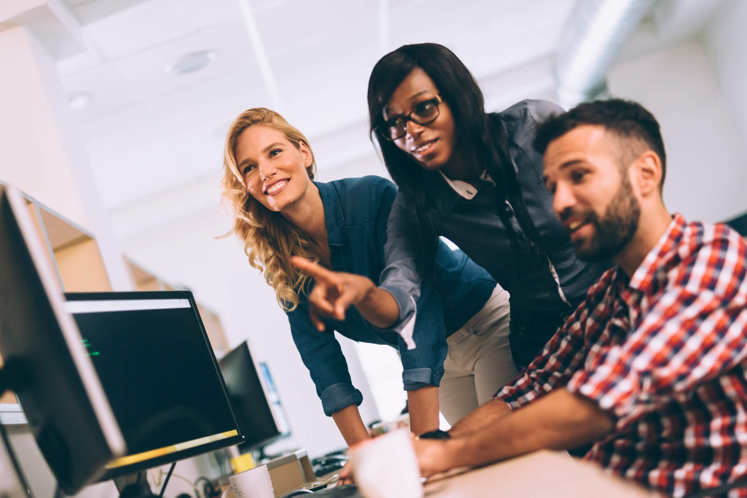 Team using Artificial intelligence at work