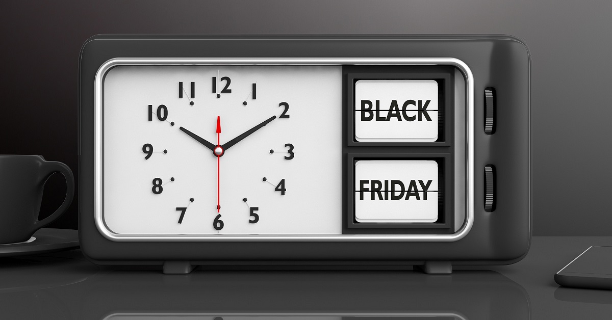 alarm clock with black Friday text