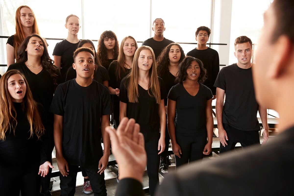 Students Singing In Choir