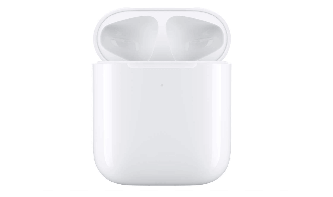 white apple wireless charging case 