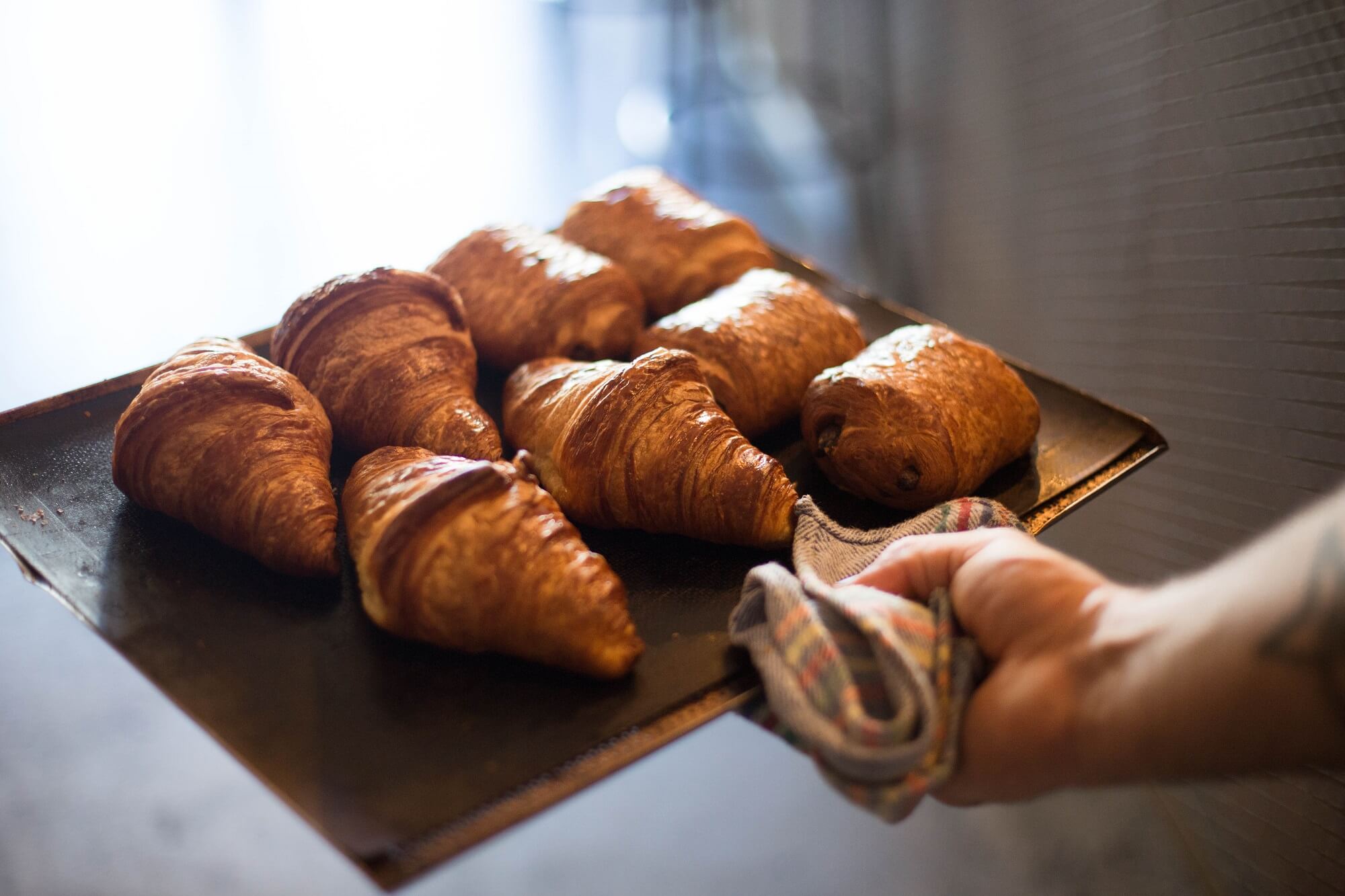 fresh puff pastry at bakery in uk 