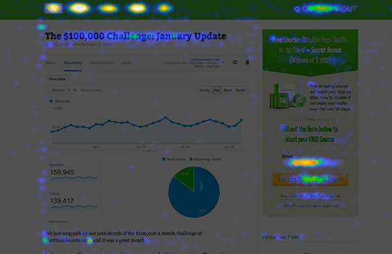 heat map on crazy egg tool